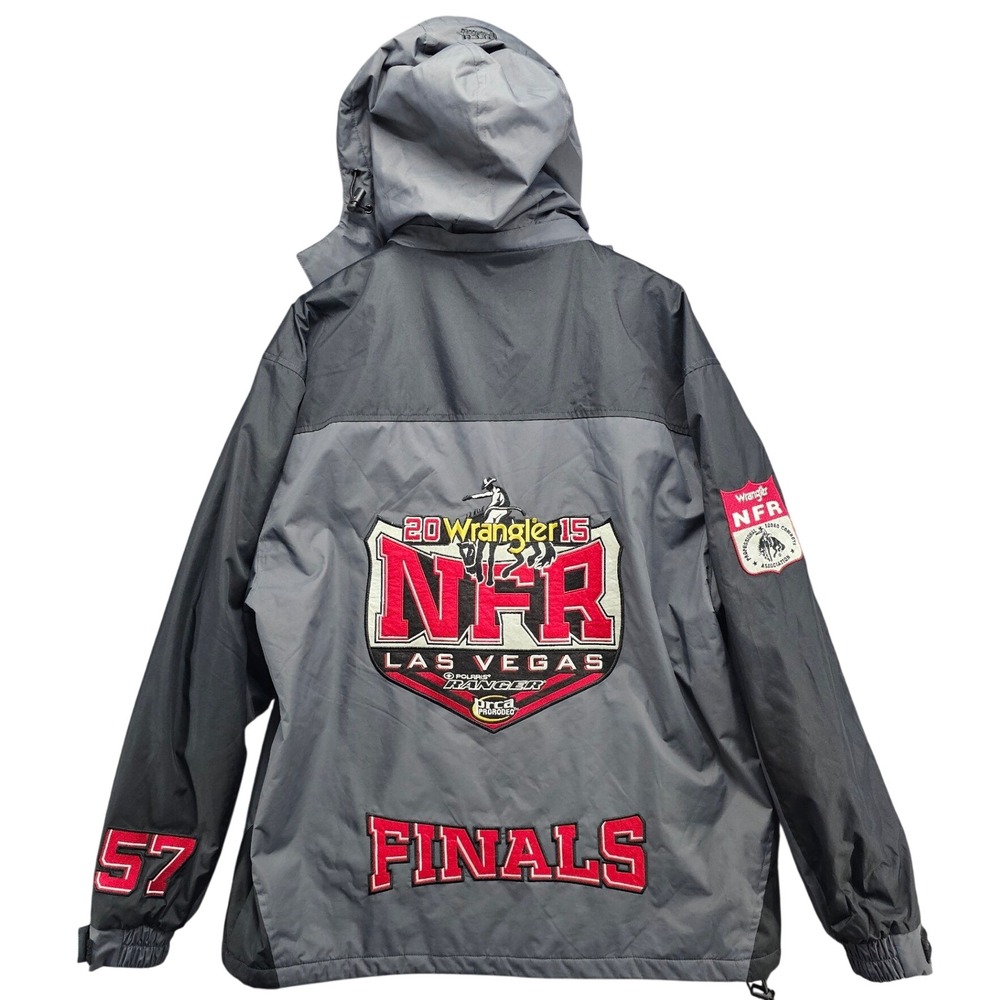 Wrangler 2015 NFR Las Vegas Finals Hooded Jacket Mens Grey Black Red PRCA 57